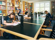 Students in the St Clare's library