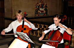 music students entertain