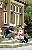 students in front of the Academic Resources Centre