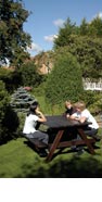 garden outside the college dining room