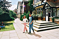 students in front of the Academic Resources Centre