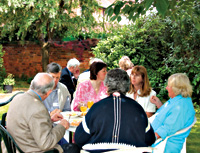 Sunday lunch in the garden of Anne Dreydel