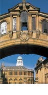 View of the Sheldonian Theatre and Hertford College Bridge of Sighs