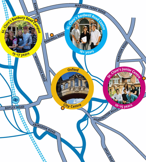 campus map for St. Clare's Oxford