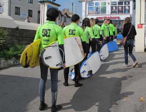 Walking down to Fistral beach