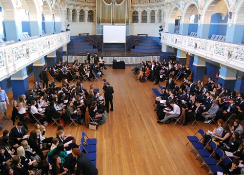 St. Clare's IB students at Model United Nations event in Oxford Town Hall