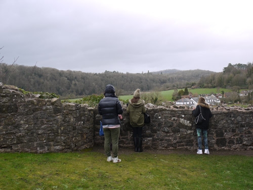 Enjoying the view at Chepstow Castle in Wales