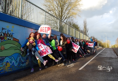 St. Clare's organise a one mile conga line for Sport Relief 2014