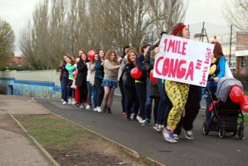 St. Clare's enjoy a One Mile Conga to raise money for Sport Relief 2014