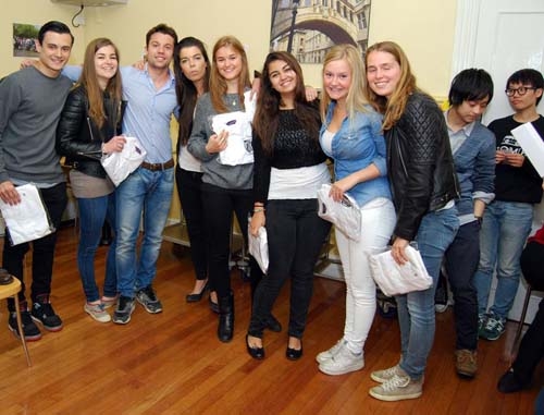 Students enjoying the Food and Health Quiz at the International College - St. Clare's, Oxford