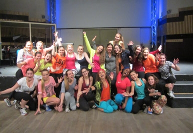 St. Clare's students participate in a 3 hour Zumbathon for charity