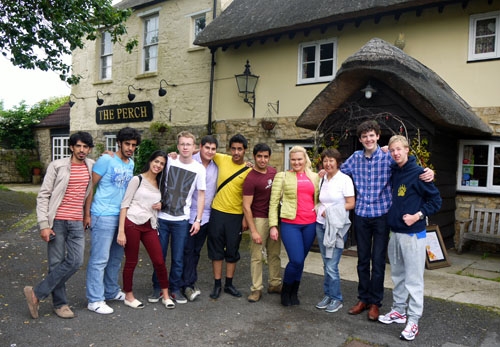 A drink at The Perch - St. Clare's, Oxford