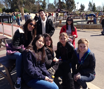 Stopping for a break at Thorpe Park