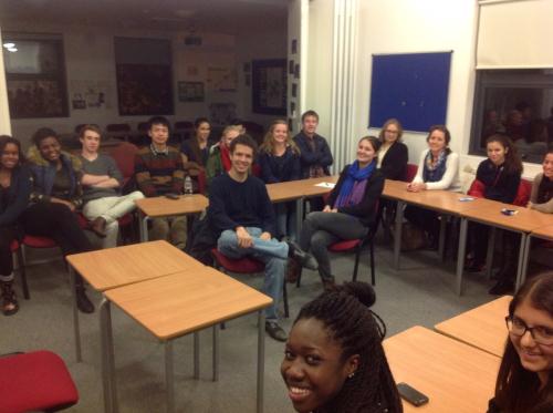 St. Clare's alumni take part in a Q&A session with current IB students