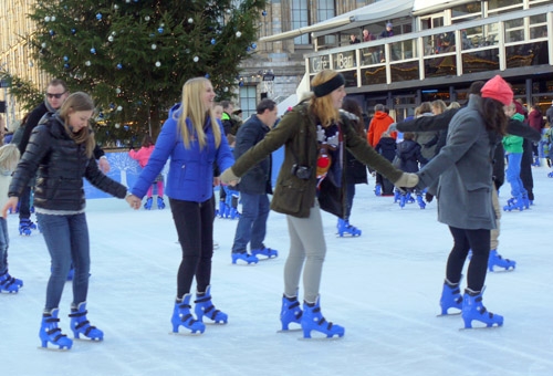 Ice-skating at London's Natural History Museum