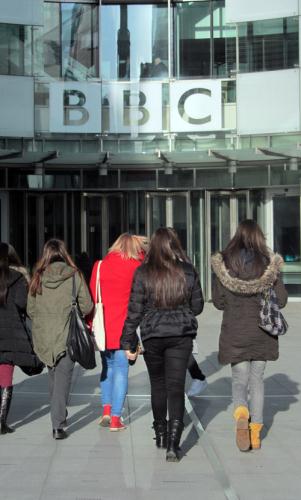 Enjoying a trip the BBC Broadcasting House in London