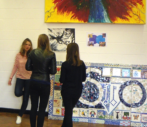 Art show students at St. Clare's, Oxford