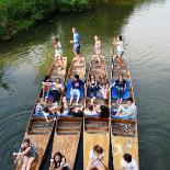 St Clare's students punting on the River Thames
