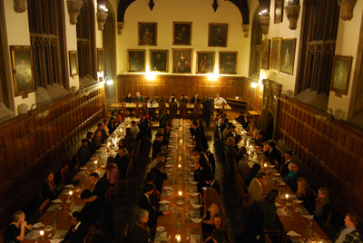 St. Clare's Oxford - formal hall welcome dinner at Pembroke College