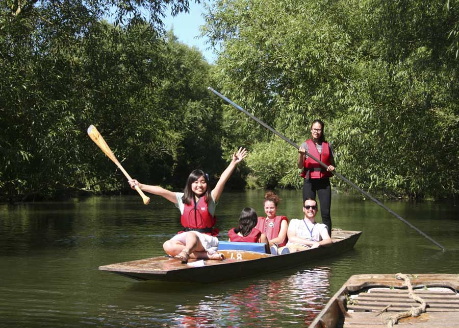 Fun in the sun punting on the river