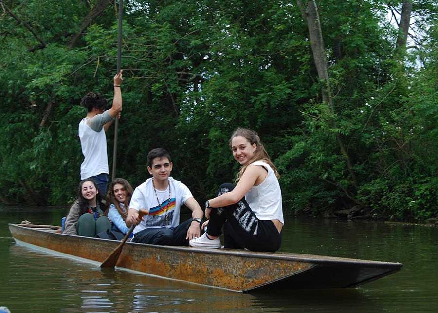 Punting on the River Thames Five in a punt