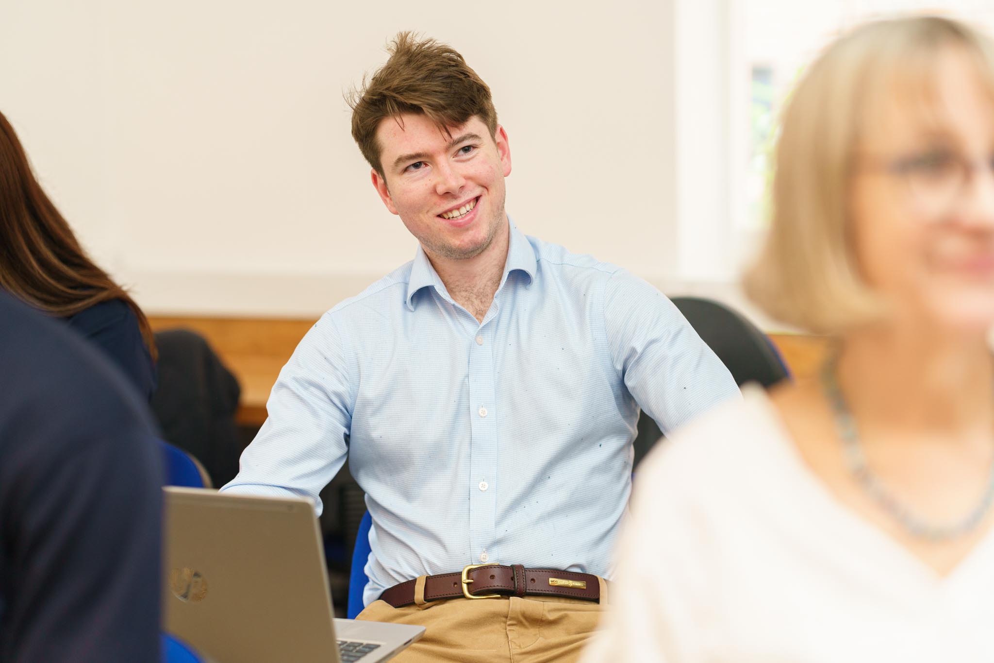 two teenage students in summer classroom lesson