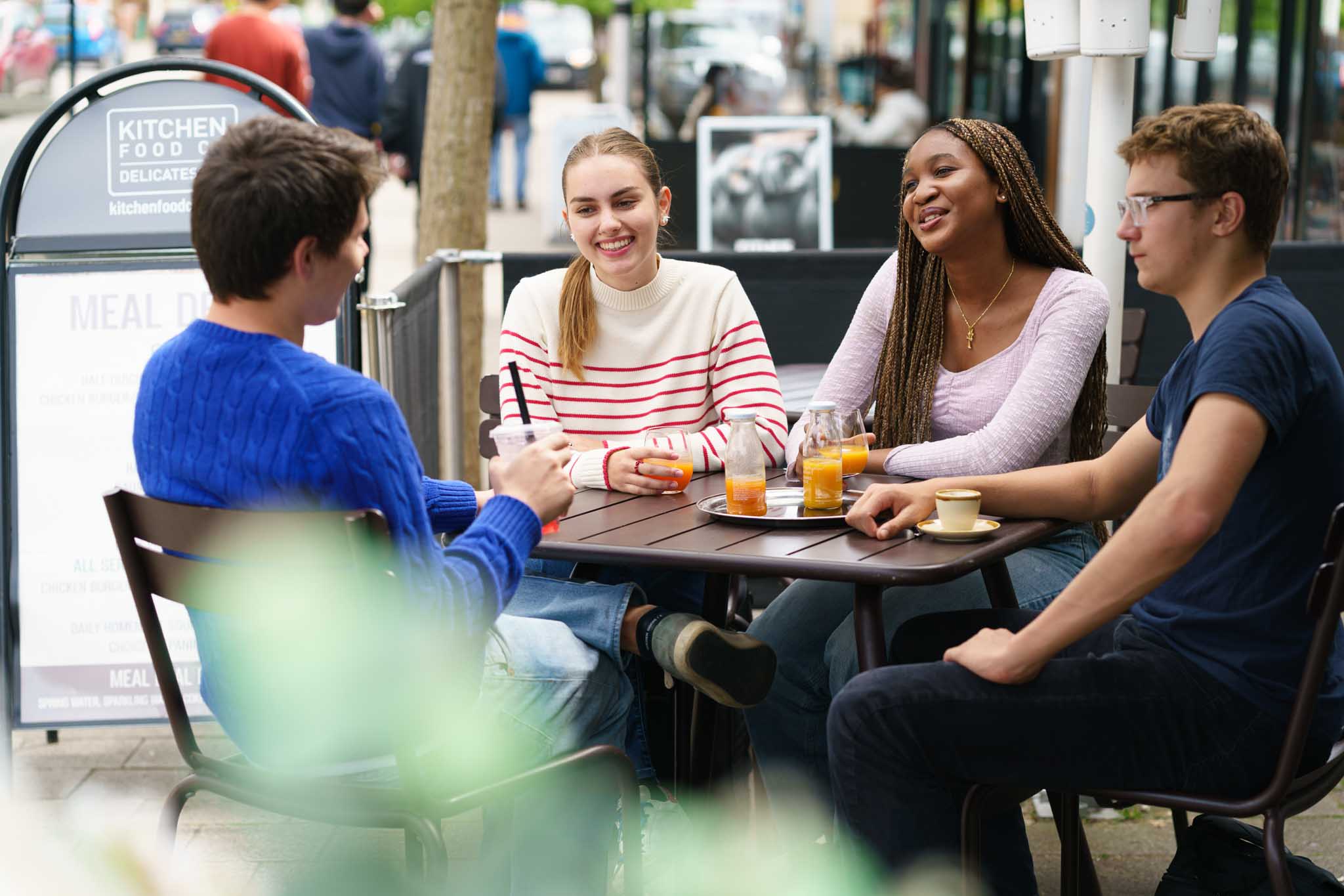 two teenage students in summer classroom lesson
